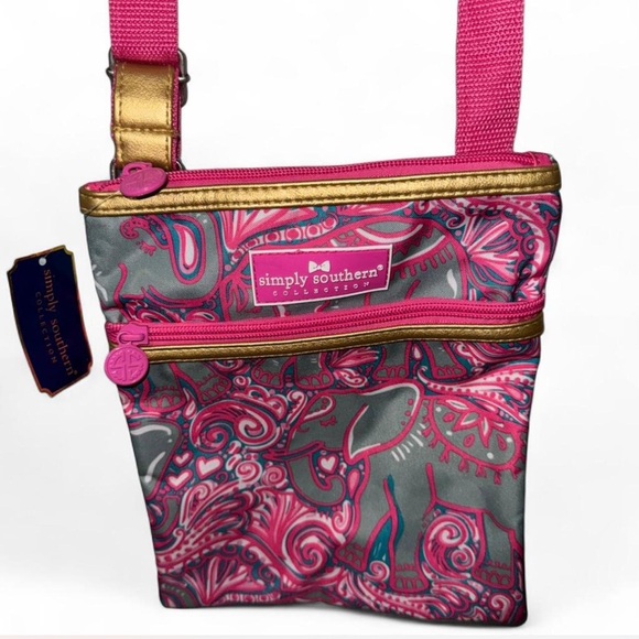 Simply Southern Elephant Pink and Gray Crossbody Bag - Picture 4 of 4